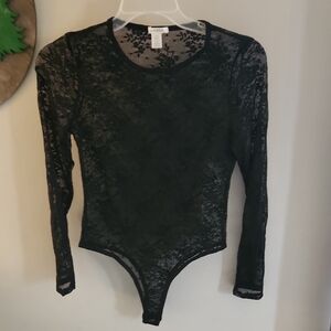 Bozzolo Sheer Black Lace Bodysuit